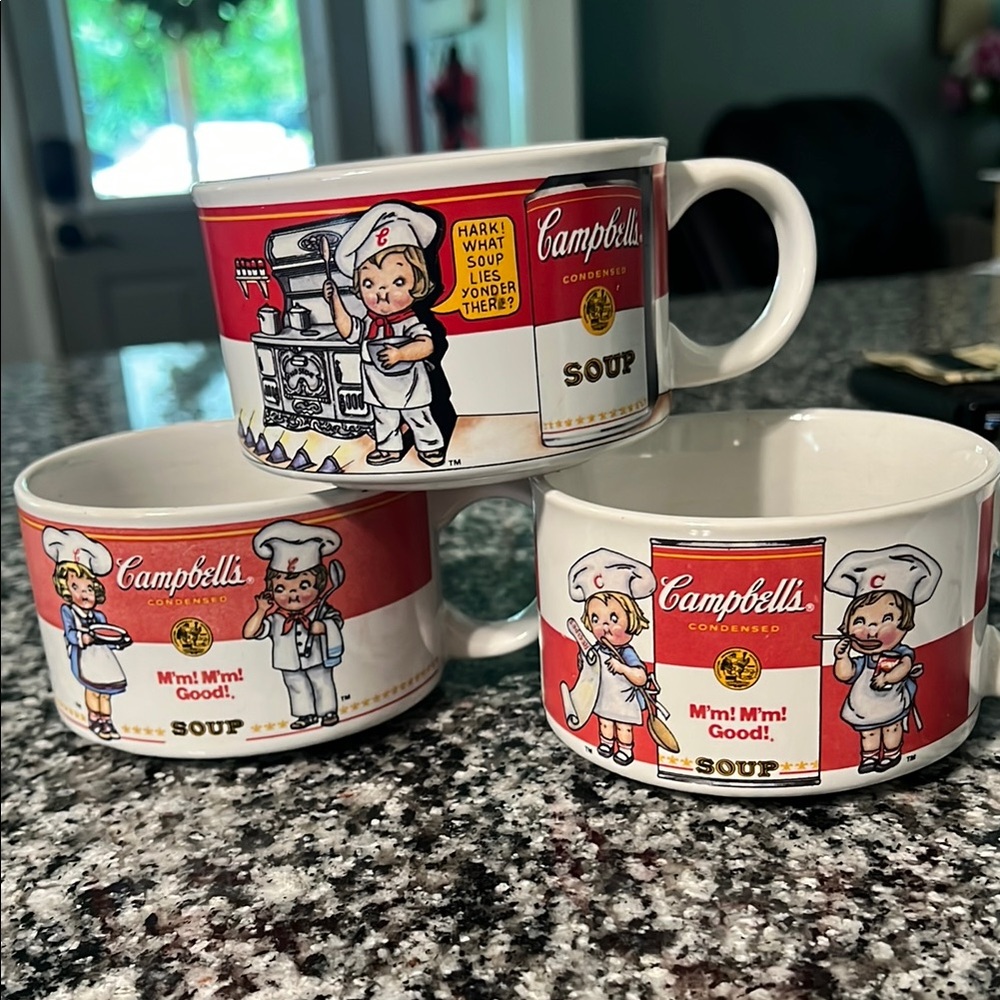 Vintage Soup Mugs - 1997 Campbell soup mugs. Set 3